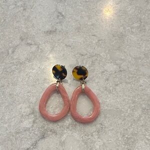 Francesca's Collections Pink and Tortoiseshell Earrings